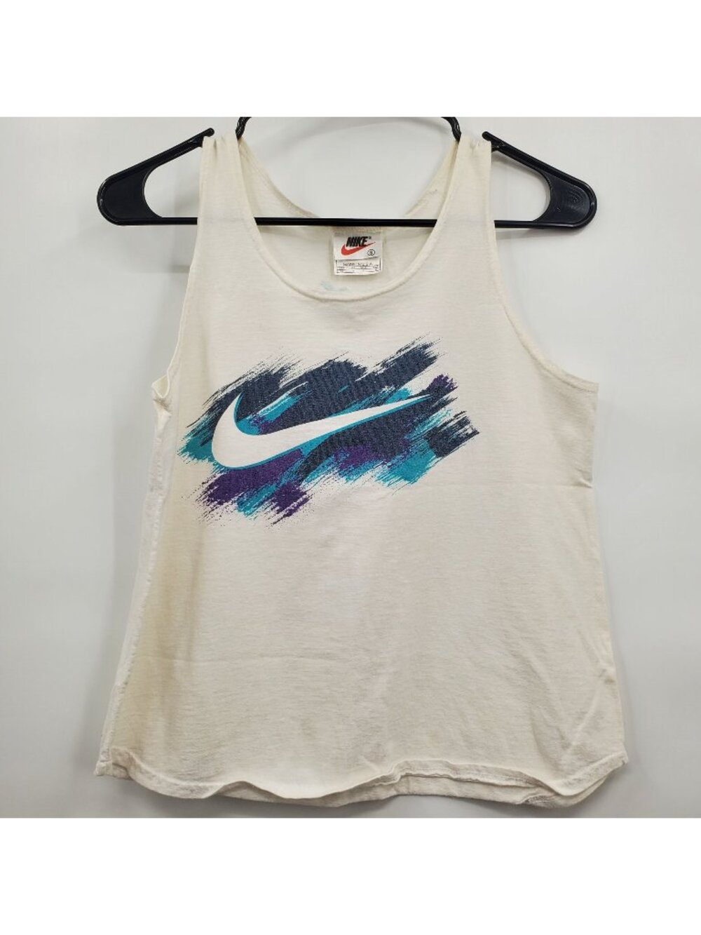 Nike White Tank Top Women Size Small Vintage 1990s Y2K VTG Made in USA